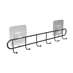 SAMANL  Black Stainless Steel 6 Coat Hook  Wall Mount Metal Hooks & Coat Racks For Bathroom Kitchen