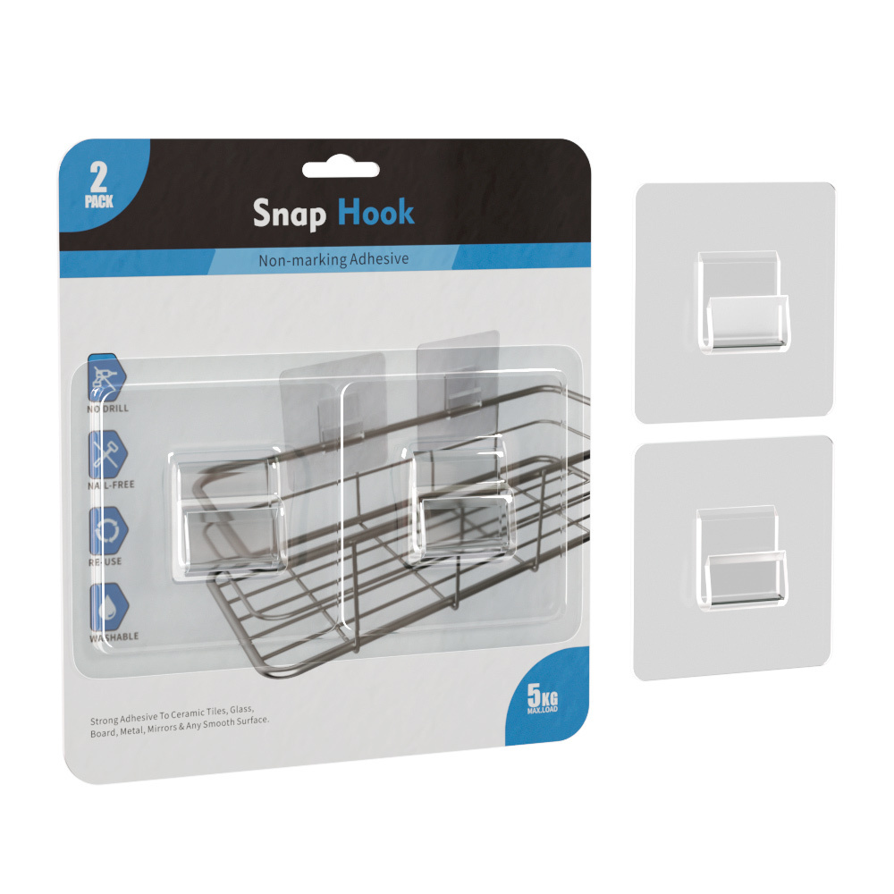 2-Pcs Adhesive Hooks for plastic adhesive wall hook Function Bathroom Shelf wall hook strong plastic Wall Application