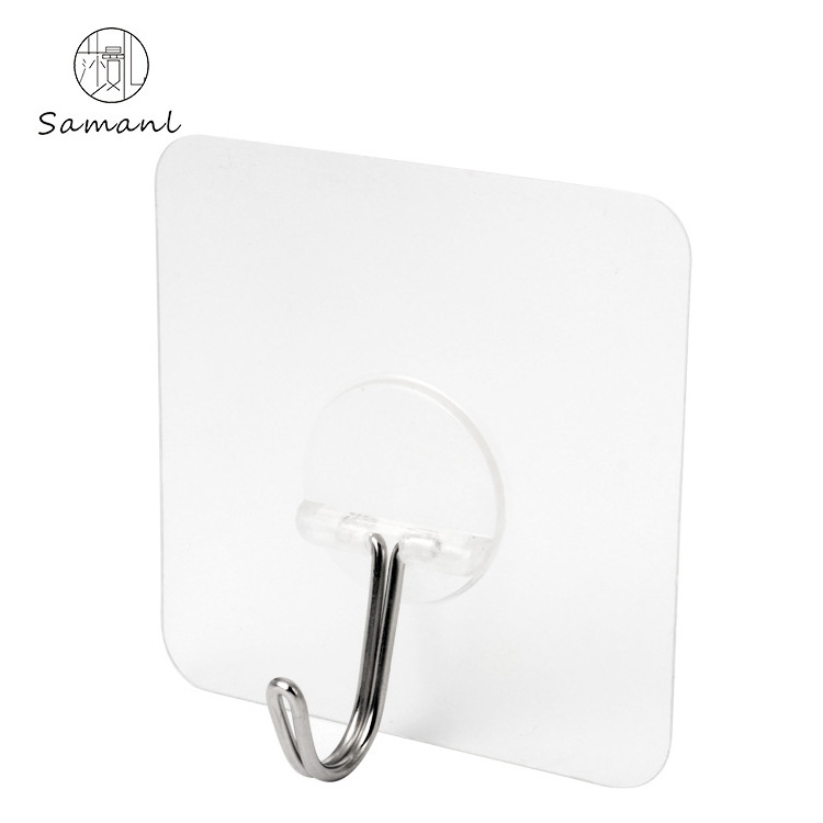 SAMANL Strong Self-Adhesive Wall Hook Highly Transparent Robe Hook for Coat Hat Hat Rack Versatile Self-Adhesive Hooks & Rails