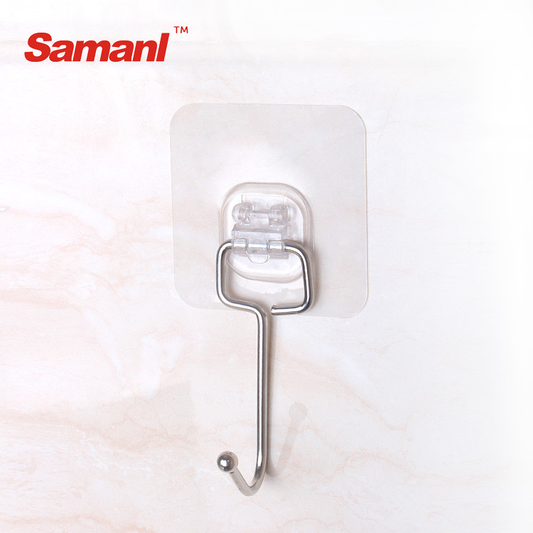 Stainless steel self-adhesive heavy duty sticky single coat hook