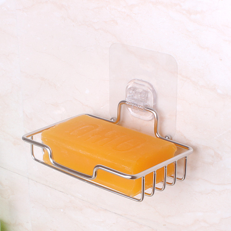 Samanl Modern Houseware and Bathroom Stainless Steel Soap Dish/Holder Self-Adhesive Metal Design