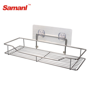 Hot Sale No Drilling Stainless Steel Bathroom Sink Shower Shelf