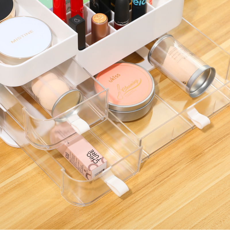 2023 new style Multifunction cosmetic desktop storage box plastic organization jewelry make up tools organizer with drawer