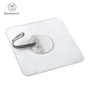 SAMANL Strong Self-Adhesive Wall Hook Highly Transparent Robe Hook for Coat Hat Hat Rack Versatile Self-Adhesive Hooks & Rails