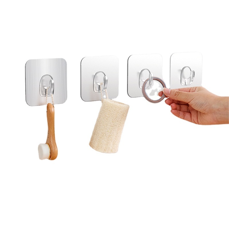 Hot Sale Durable Plastic PVC Hat Hook Wall Mounted Bathroom Clothes Hanger with Adhesive Coat Hook Multifunction No Drilling