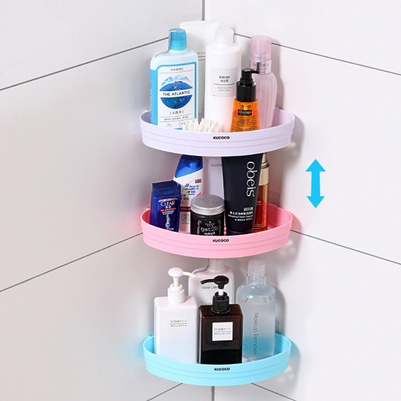 Wall-mounted White Plastic Shower Caddy NO Drilling Removable Corner Bathroom Shelves Box Eco-friendly Modern Plastic Pp 200pcs