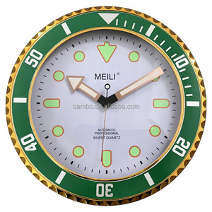 Wholesale Fluorescence Green Wrist Watch Wall Clock Plastic Luxury Luminous Clock in wall