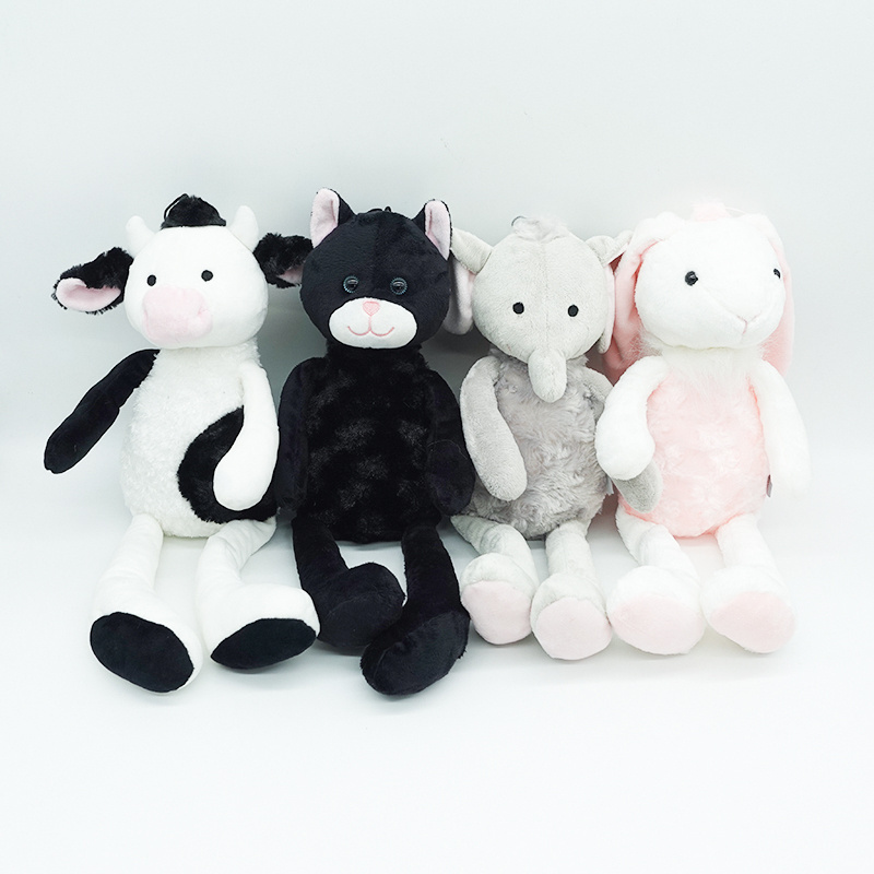 Factory Price Long Legs Black Cat Plush Animal Promotional Gift Plush Animal Black Cat Big Eyes Crafts Toy