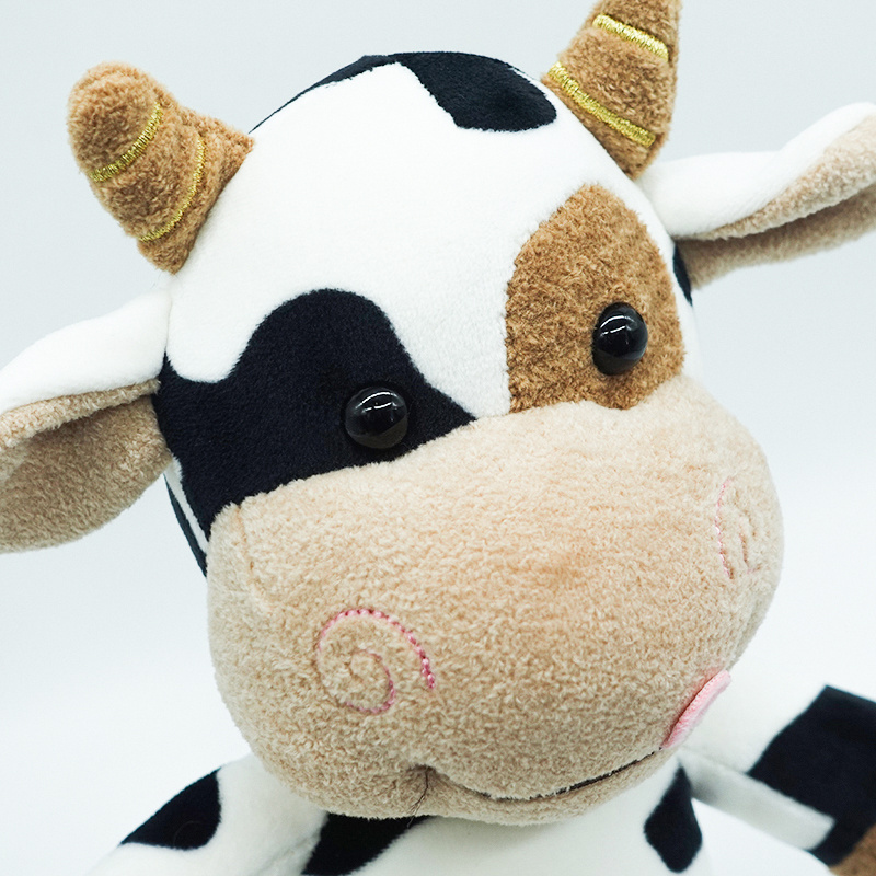 Customized Sublimation logo cute dairy cow with shirt plush toys cartoon animal cow stuffed dolls for Kids gift Home Decorate