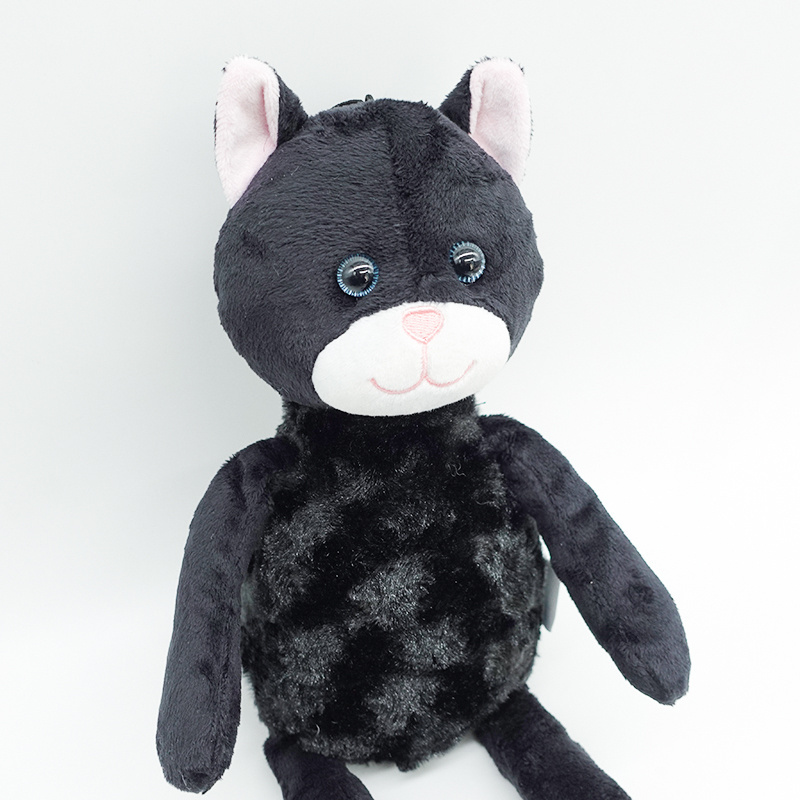 Factory Price Long Legs Black Cat Plush Animal Promotional Gift Plush Animal Black Cat Big Eyes Crafts Toy