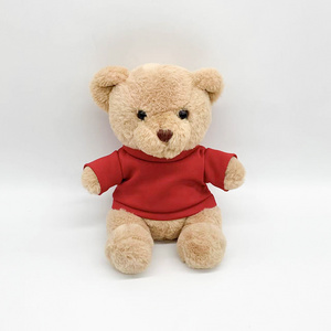 Customized Personalized LOGO soft brown plush bear toys T-shirt stuffed Teddy bear animal  plush doll Baby gift