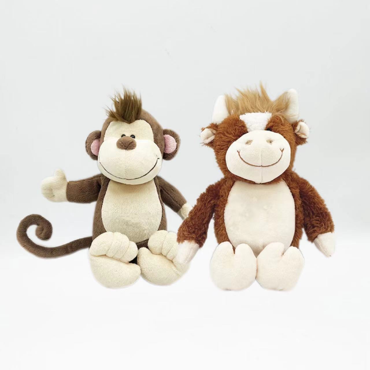 Decoration plush animal toy cartoon animal stuffed doll Soft Fabric monkey Plush Toy children doll cattle doll  Holiday gift