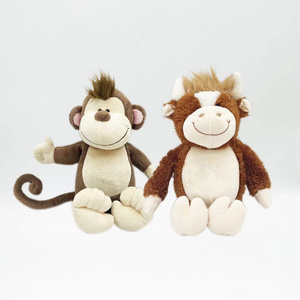 Decoration plush animal toy cartoon animal stuffed doll Soft Fabric monkey Plush Toy children doll cattle doll  Holiday gift