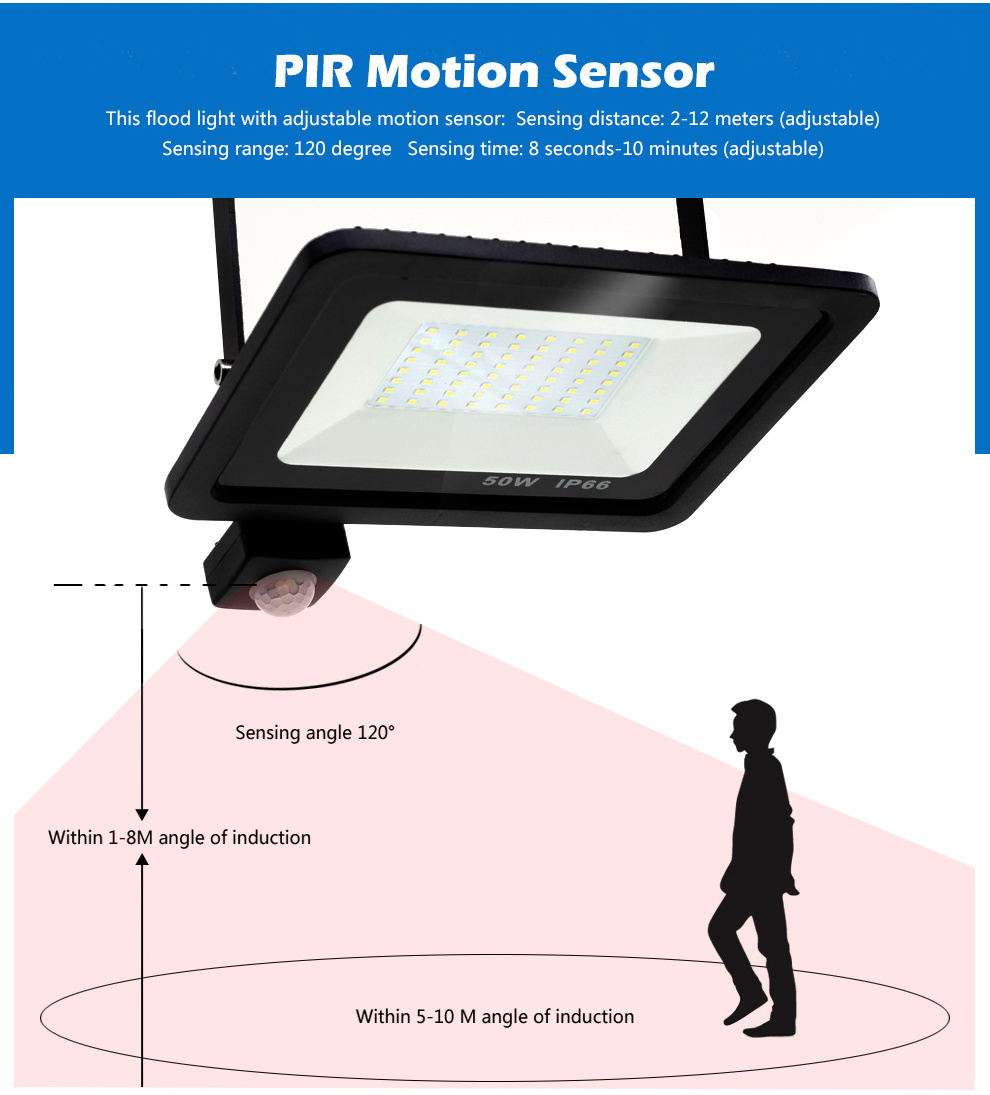 Good Price Waterproof PIR Light Flood Led Focus Light 20W Motion Sensor Floodlights