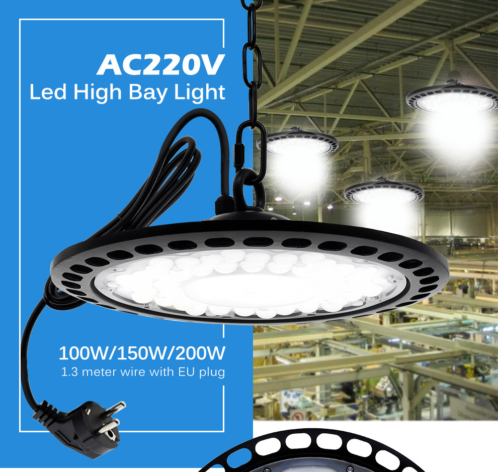 Directly LED Highbay Light IP65 Factory Warehouse Industrial 100w 150w 200w UFO LED High Bay Light