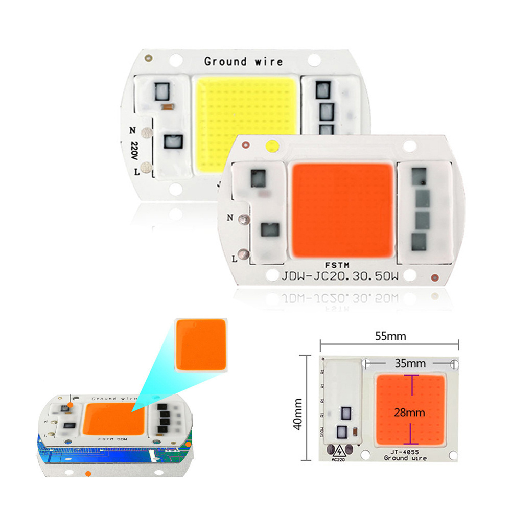 RTS Smart Ic Driverless Ac 100w cob led 3000k 6500k 50w led cob chip Full Spectrum grow light Strip 220v chip led cob 150w