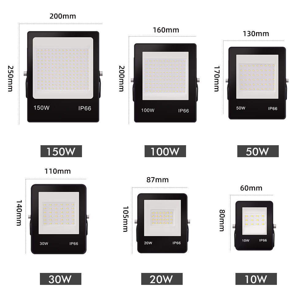 Best Outdoor Floodlight White Black IP Rating IP65 IP66 Waterproof Flood Light 10W 20W 30W 50W 100Watt Led Floodlights