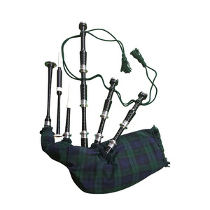 Custom Made Wallace Tartan Rosewood Bagpipe Wholesale Price Rosewood Learning Bagpipe Beginner Hand Made Wooden Bagpipe For Sale