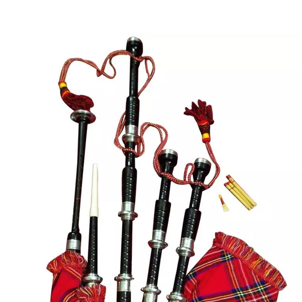 Best Custom Made Tartan Black Wood Bagpipe Wholesale Prices Learning Bagpipe Hand Made Black Wooden Bagpipe For Sale