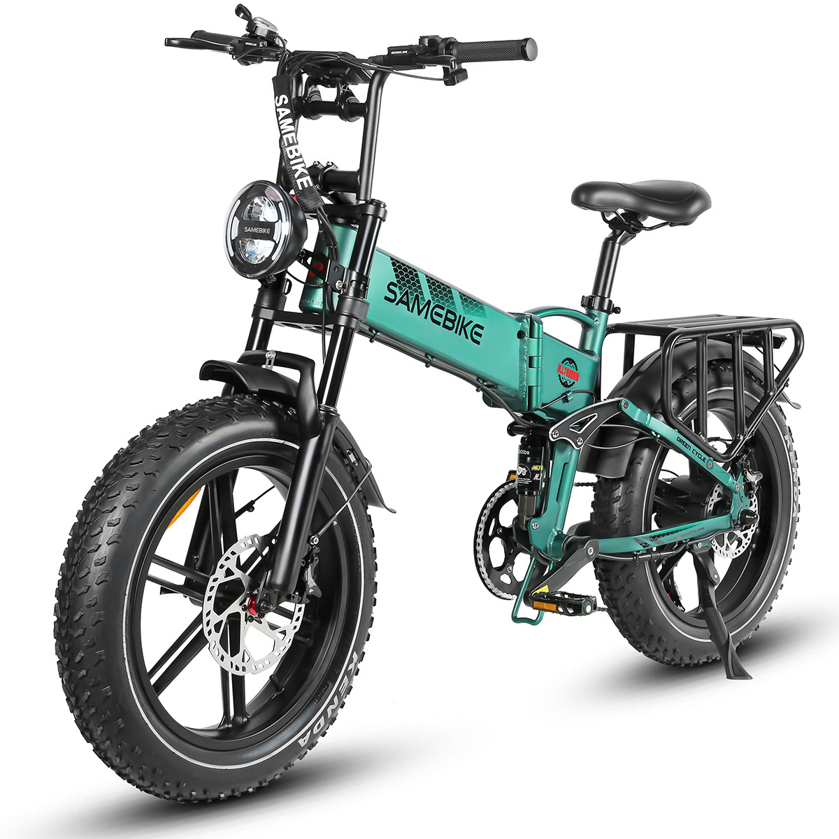 USA Warehouse SAMEBIKE RS-A02 20inch Full Suspension 48V1200W Motor Folding Fat Tire E-cycle Ebike