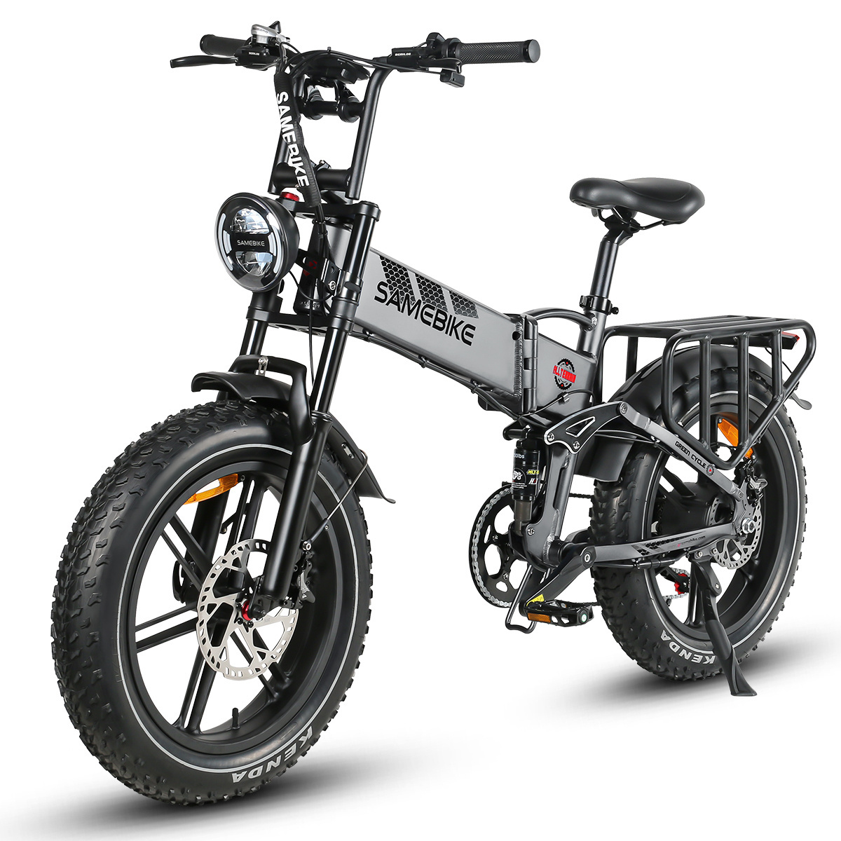 USA Warehouse SAMEBIKE RS-A02 20inch Full Suspension 48V1200W Motor Folding Fat Tire E-cycle Ebike