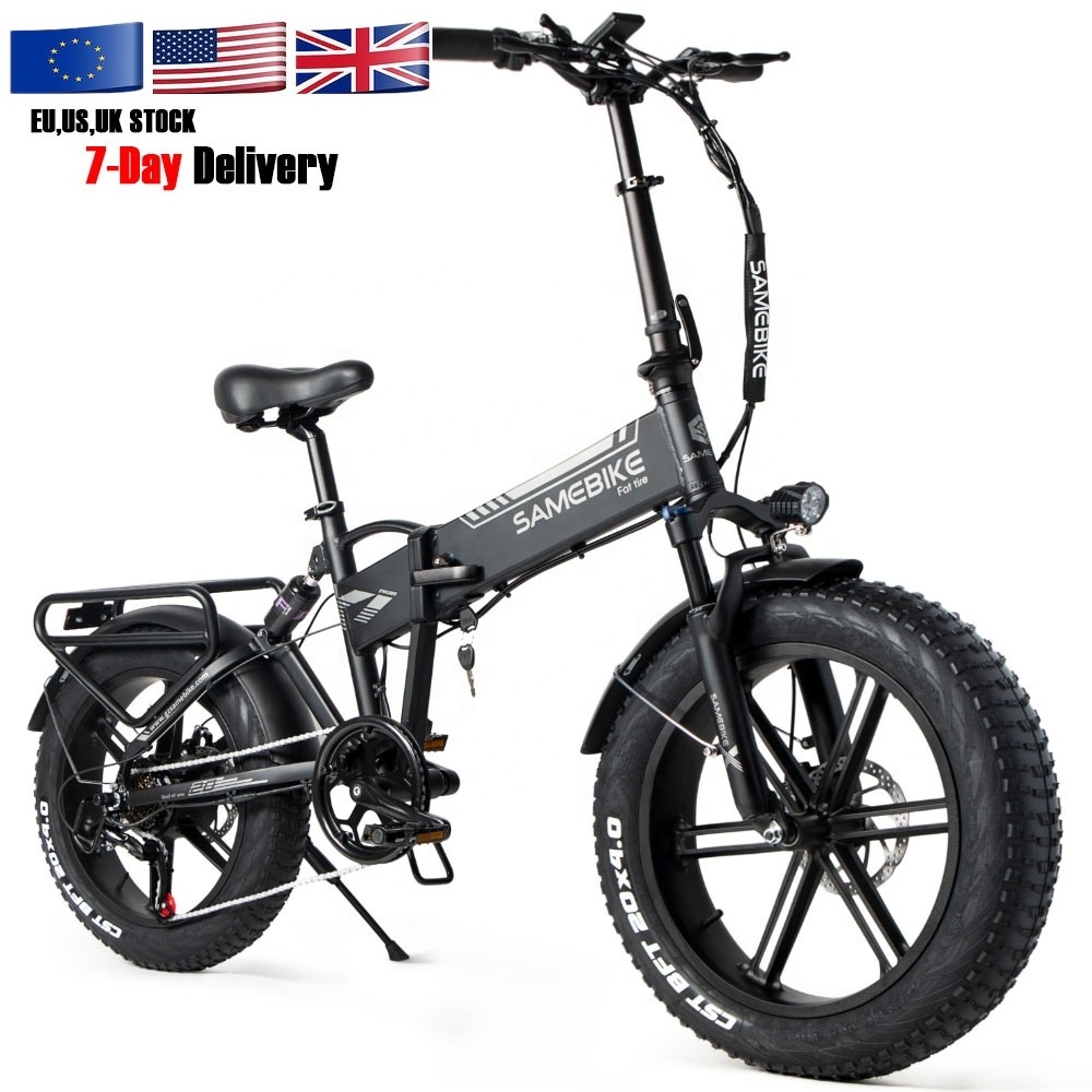 Free-shipping UK warehouse SAMEBIKE 20 inch Full Suspension 48V Folding fat tire 750w electric bike