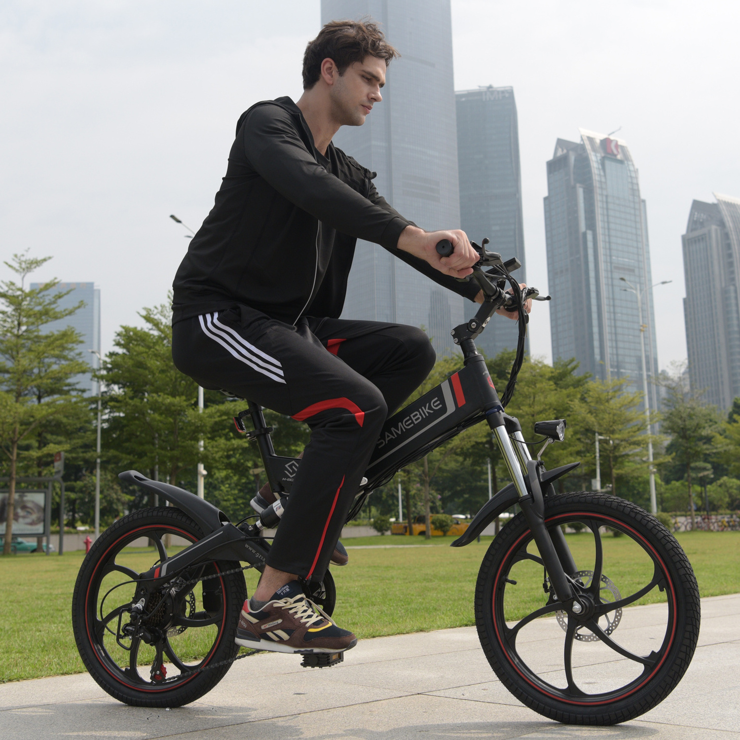 SAEMBIKE China warehouse 20LVXD30 20 inch folding removable Lithium Battery electric city bicycle