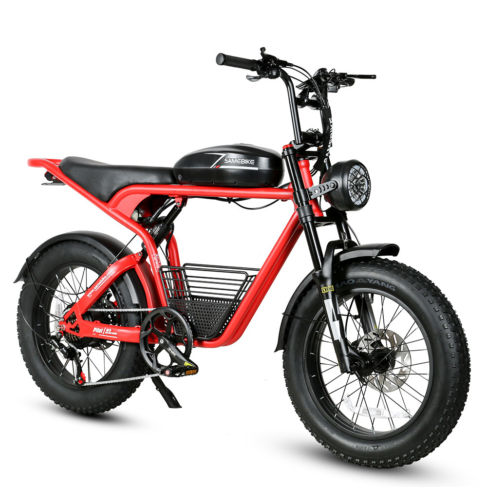 2024 SAMBIKE Factory Retro Style Super Fast 45KM/H 1000W Electric Dirt Bike Adult Fat Tire Electric Bike