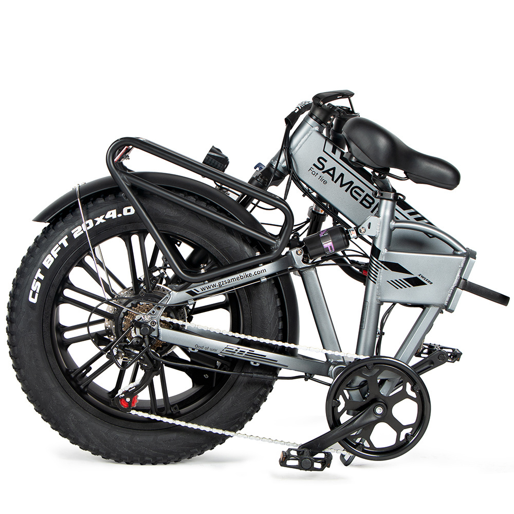 Free-shipping UK warehouse SAMEBIKE 20 inch Full Suspension 48V Folding fat tire 750w electric bike