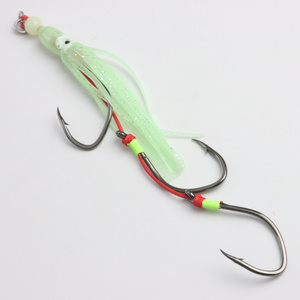 deep V Assist Hook  Silicon Gel Skirt Tentacle Three High Carbon Steel Assist Hook Rig Lure Rubber Skirt Fishing Accessories