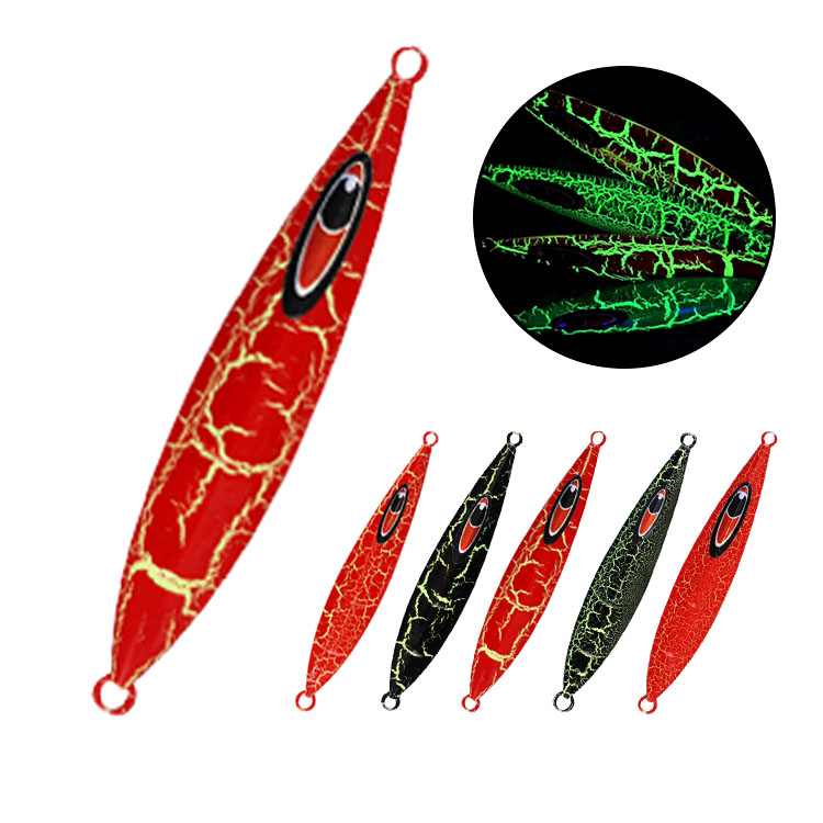 MAS Crack paint 60g 80g 120g 180g  Metal Jig Lure Slow Jig Lead Fishing Crack glow  Fishing Lure Hard Jig Lure