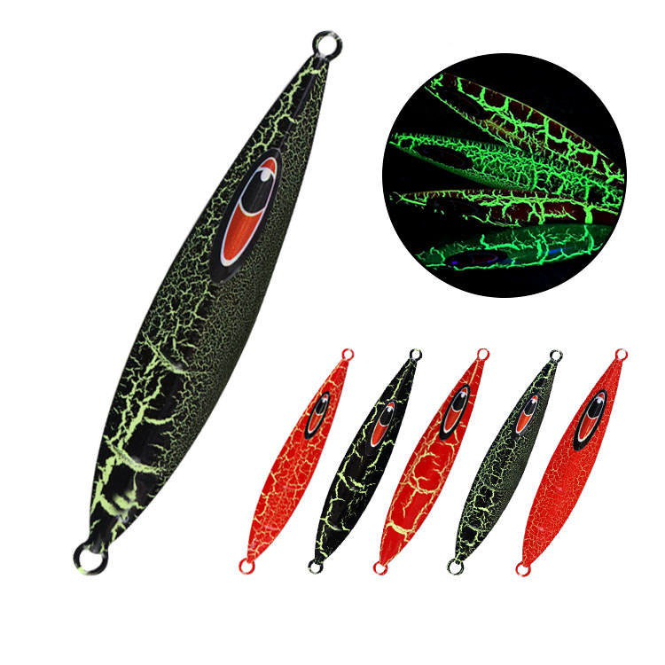 MAS Crack paint 60g 80g 120g 180g  Metal Jig Lure Slow Jig Lead Fishing Crack glow  Fishing Lure Hard Jig Lure