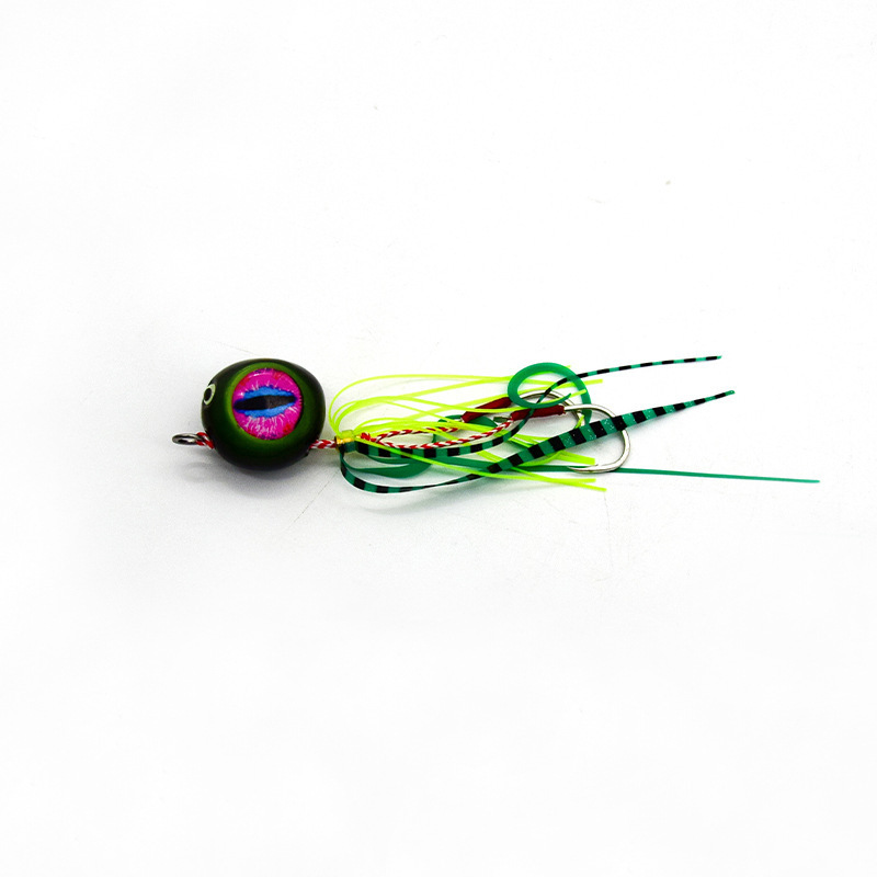 NEW OEM 40g-200g Inchiku deep sea jigging metal slow jig head Cod Snapper Sliders Luminous Lure With Rubber Skirt Auxiliary