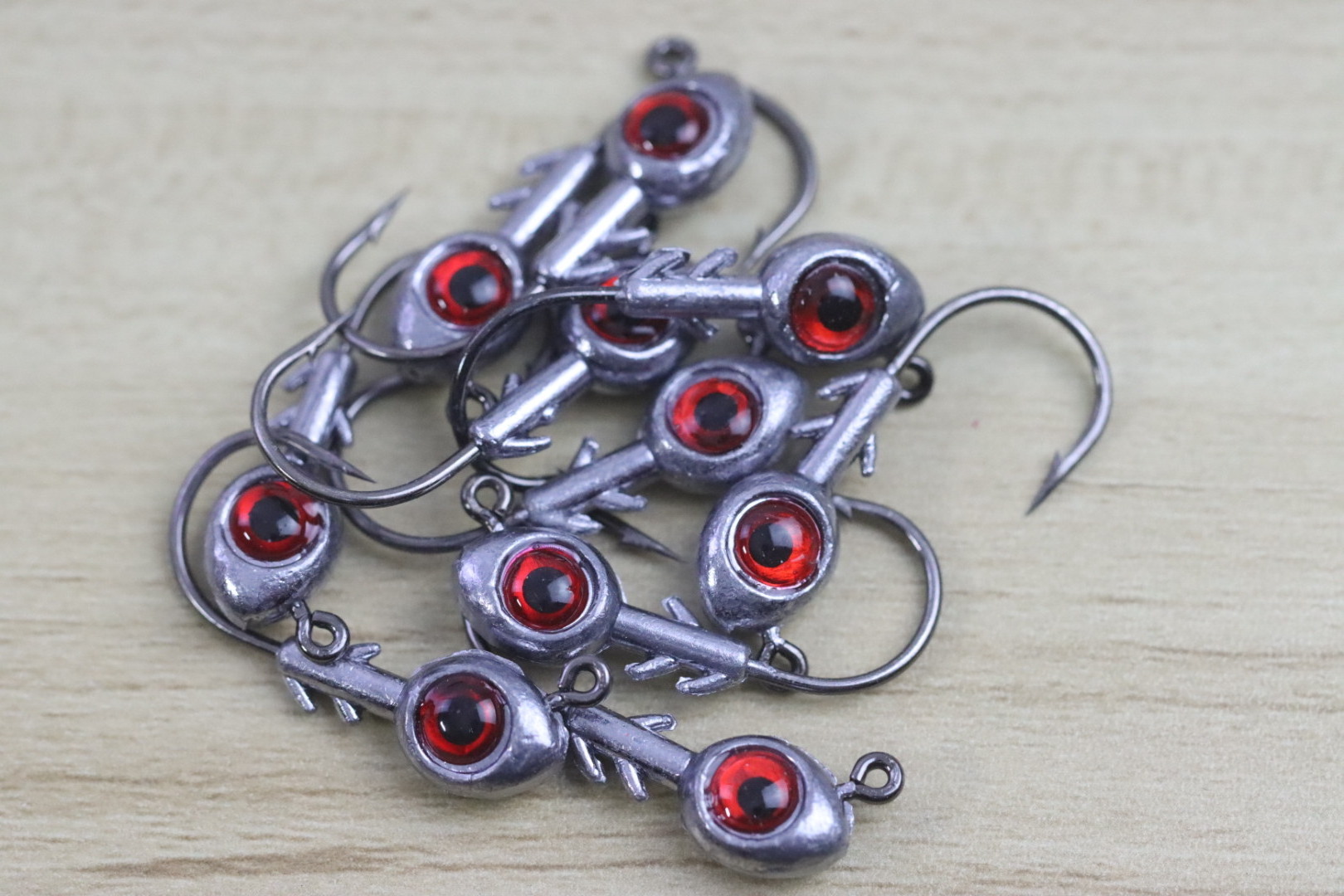 1/2oz 3/8oz 1/4oz 1/8oz Fishing Eyes Jigs 3D Eyes Trout Heads Bass Hook Lure Live Bait Plastic Saltwater Jig Heads Freshwater