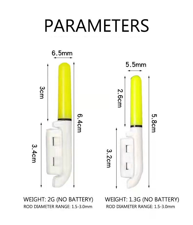 Factory Direct Small dimensions 2.6cm 3.0cm Night Fishing Tip LED Light Stick fishing lights