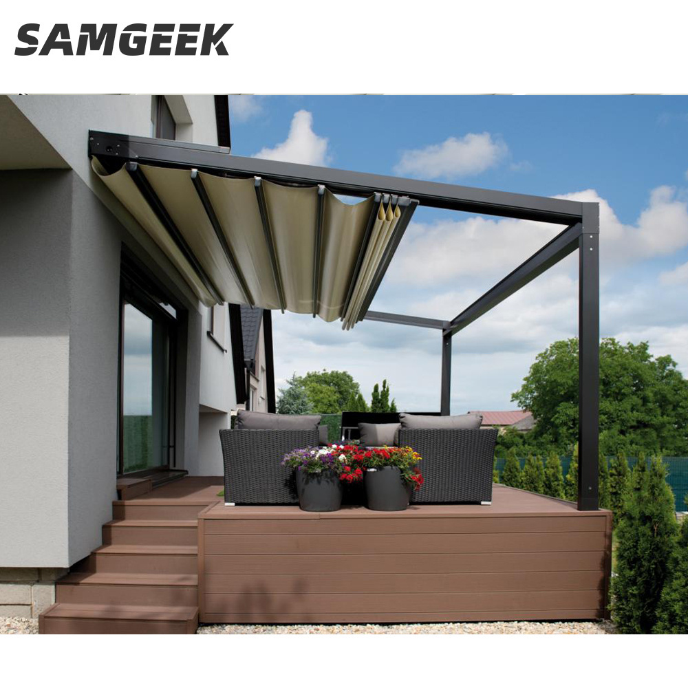 Automatic Folding Roof Sun Shading Aluminum Retractable roof awning for Outdoor Garden Patio Cover