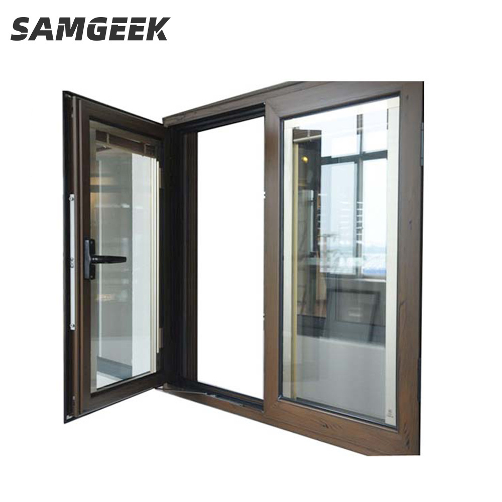 CSA Standard European design aluminium windows double glazing swing PVC casement window