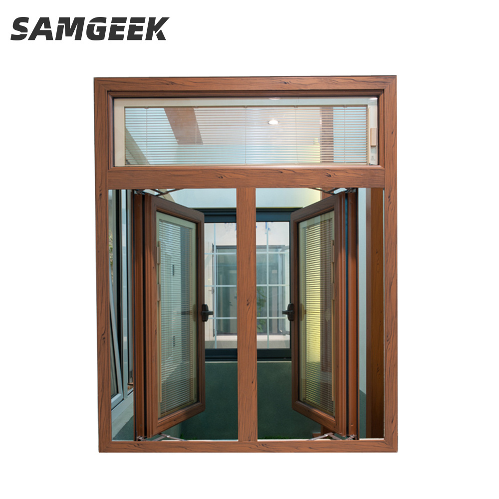 CSA Standard European design aluminium windows double glazing swing PVC casement window