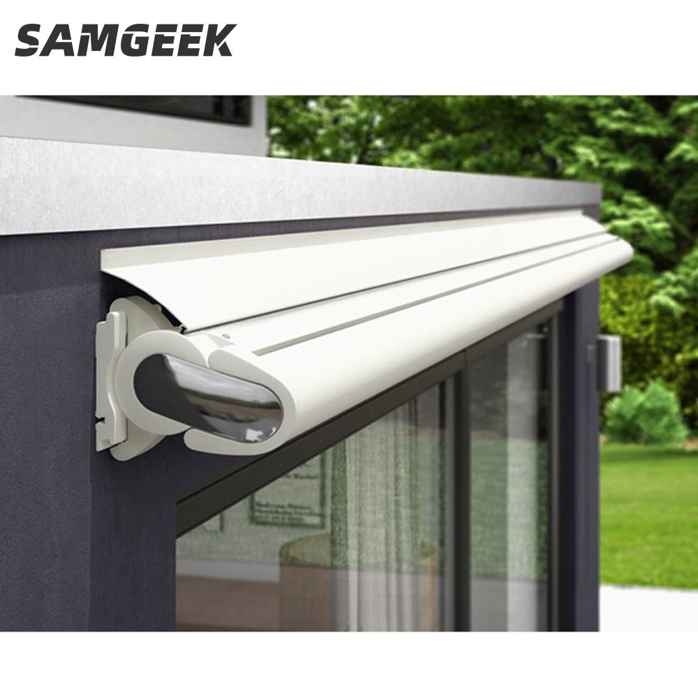 Samgeek Heavy Duty Aluminum Retractable Awning Outdoor Garden Building House Awning with LED Lighting