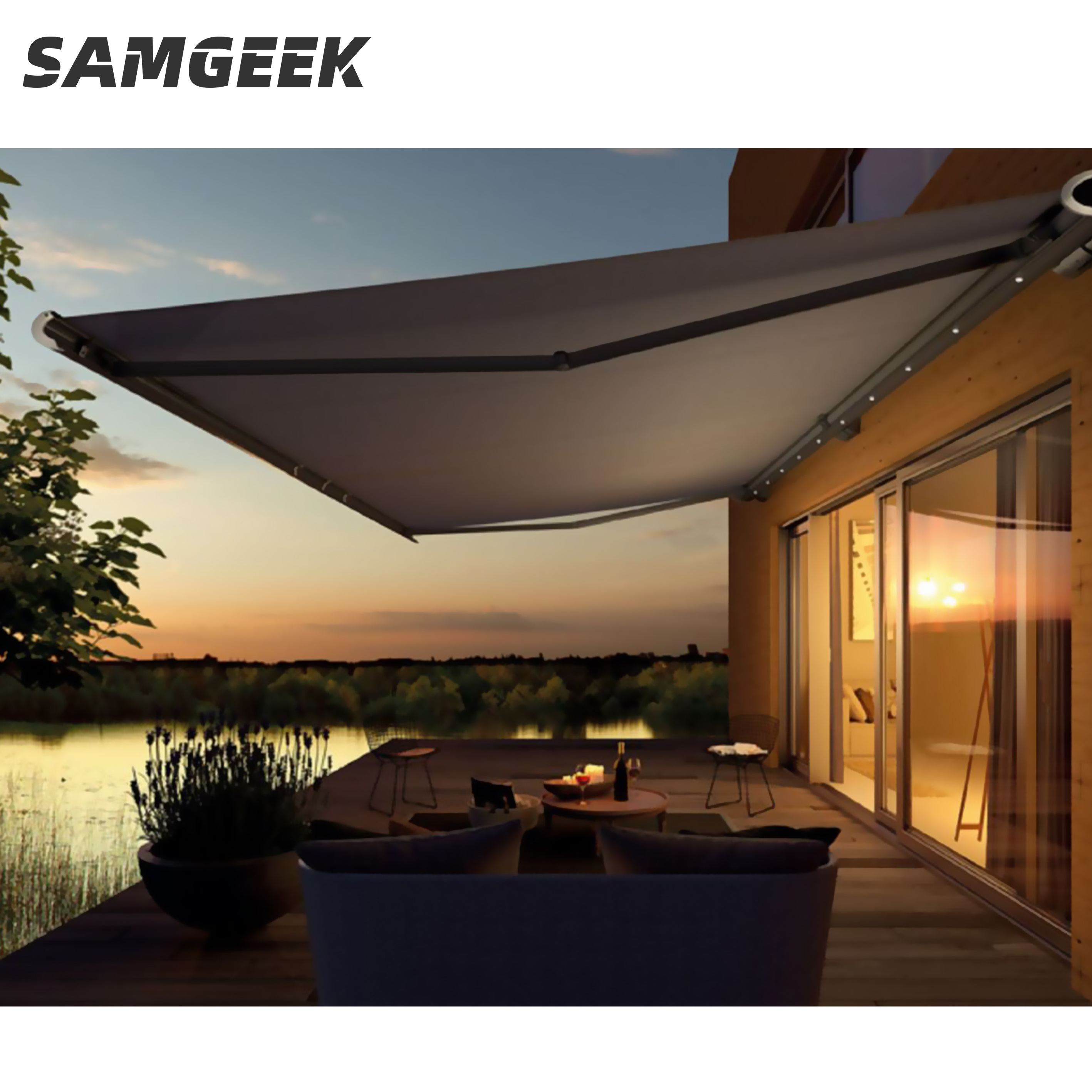 Wholesale High Quality Outdoor Aluminum Folding Arm Electric Retractable Cassette Awnings