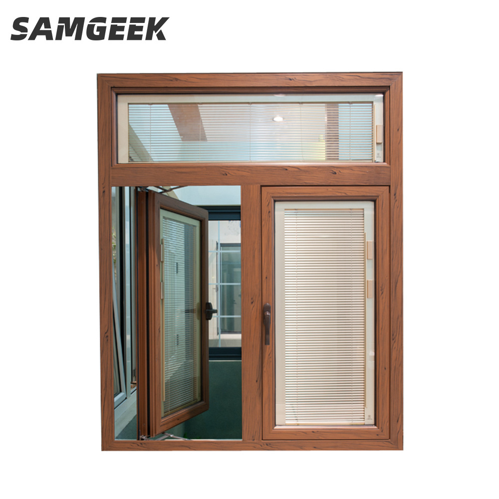 High quality hurricane impact tempered glass double glazed window balcony aluminum casement window