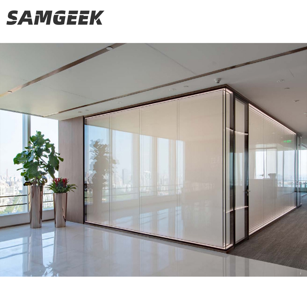 Modern Design Demountable Modular Office Glass Divider Wall Partition Soundproof Office Furniture for Hall Application