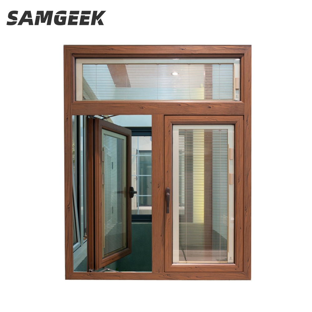 High quality hurricane impact tempered glass double glazed window balcony aluminum casement window