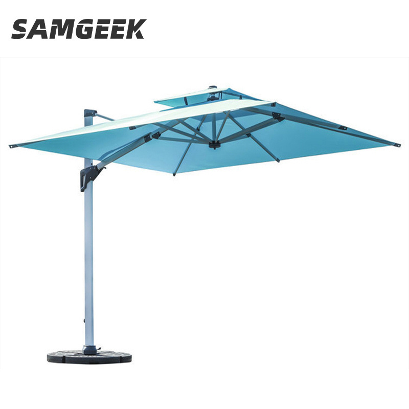 Outdoor Restaurant Cafe Garden Roman Umbrella Aluminium Square Outdoor Furniture Aluminum Frame Umbrellas Parasols Wine Umbrella