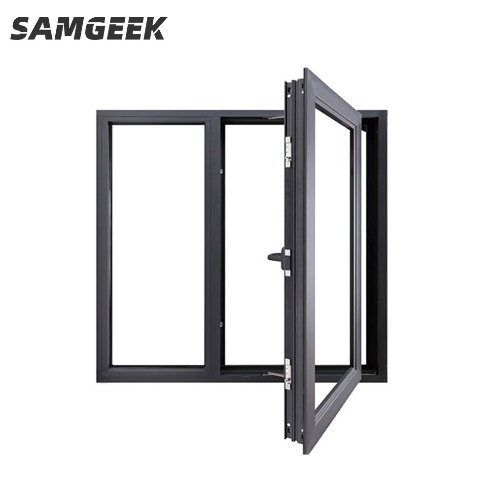 High quality hurricane impact tempered glass double glazed window balcony aluminum casement window