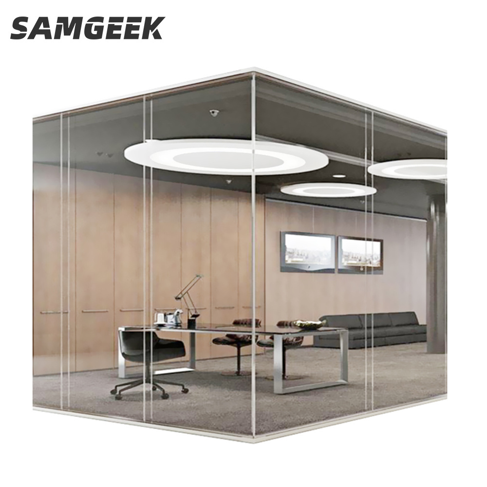 Modern Double Layer Glazed Tempered Demountable Glass Wall Office Partitioning Hall Dining Application Office