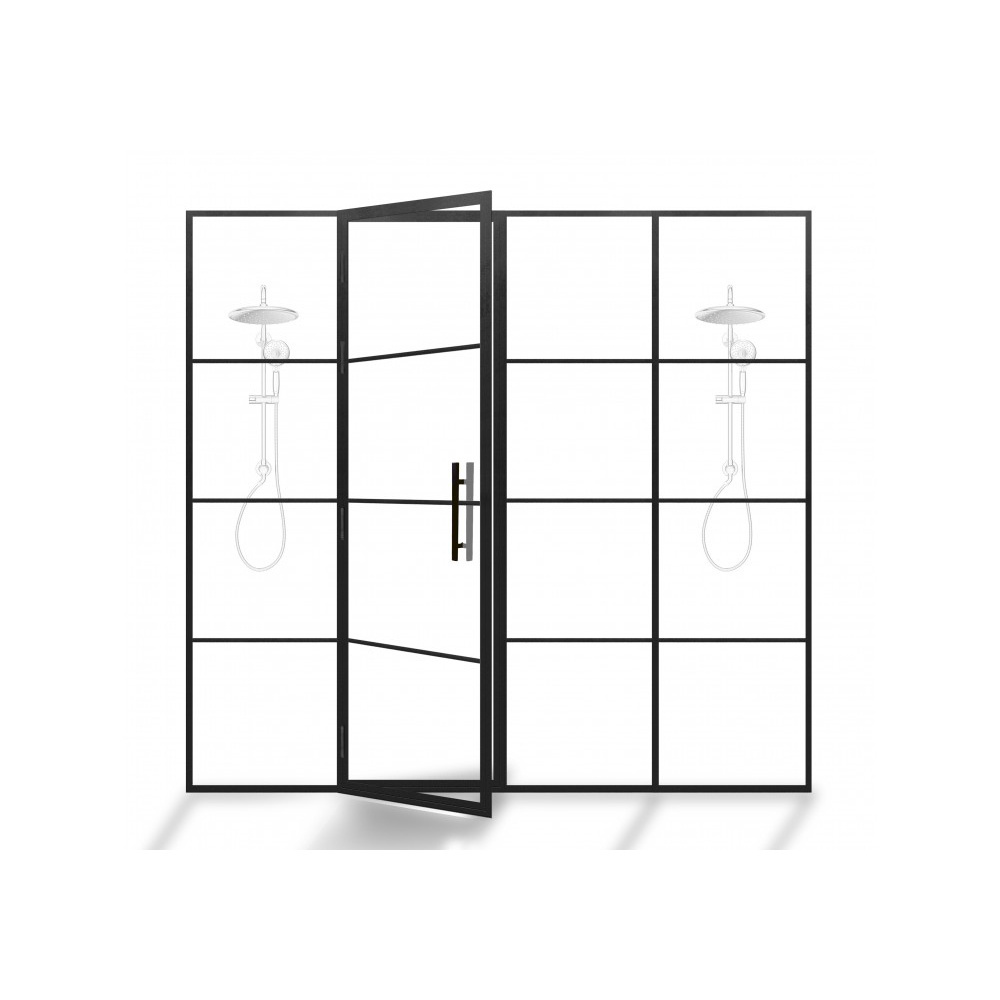 Aluminium alloy  Metal Shower Door  glass shower door with Single Tempered Clear Glass