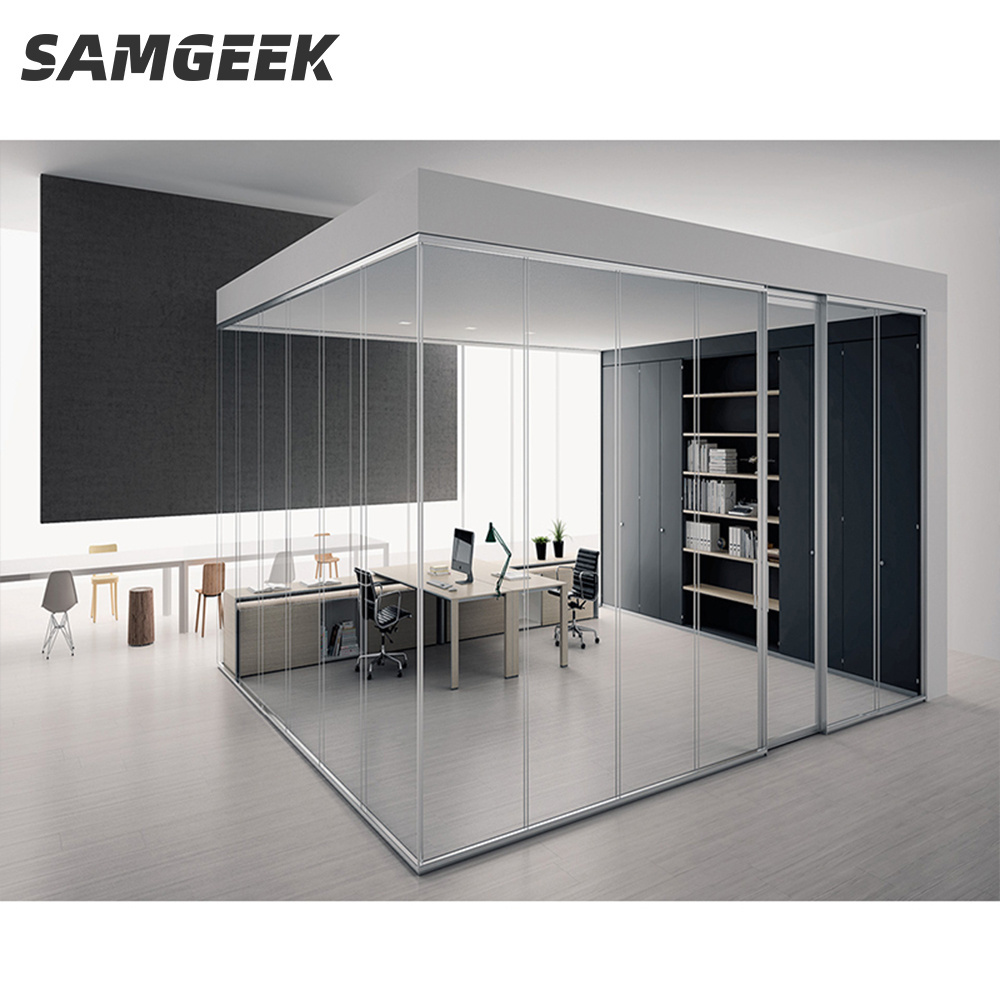 Modern Design Demountable Modular Office Glass Divider Wall Partition Soundproof Office Furniture for Hall Application