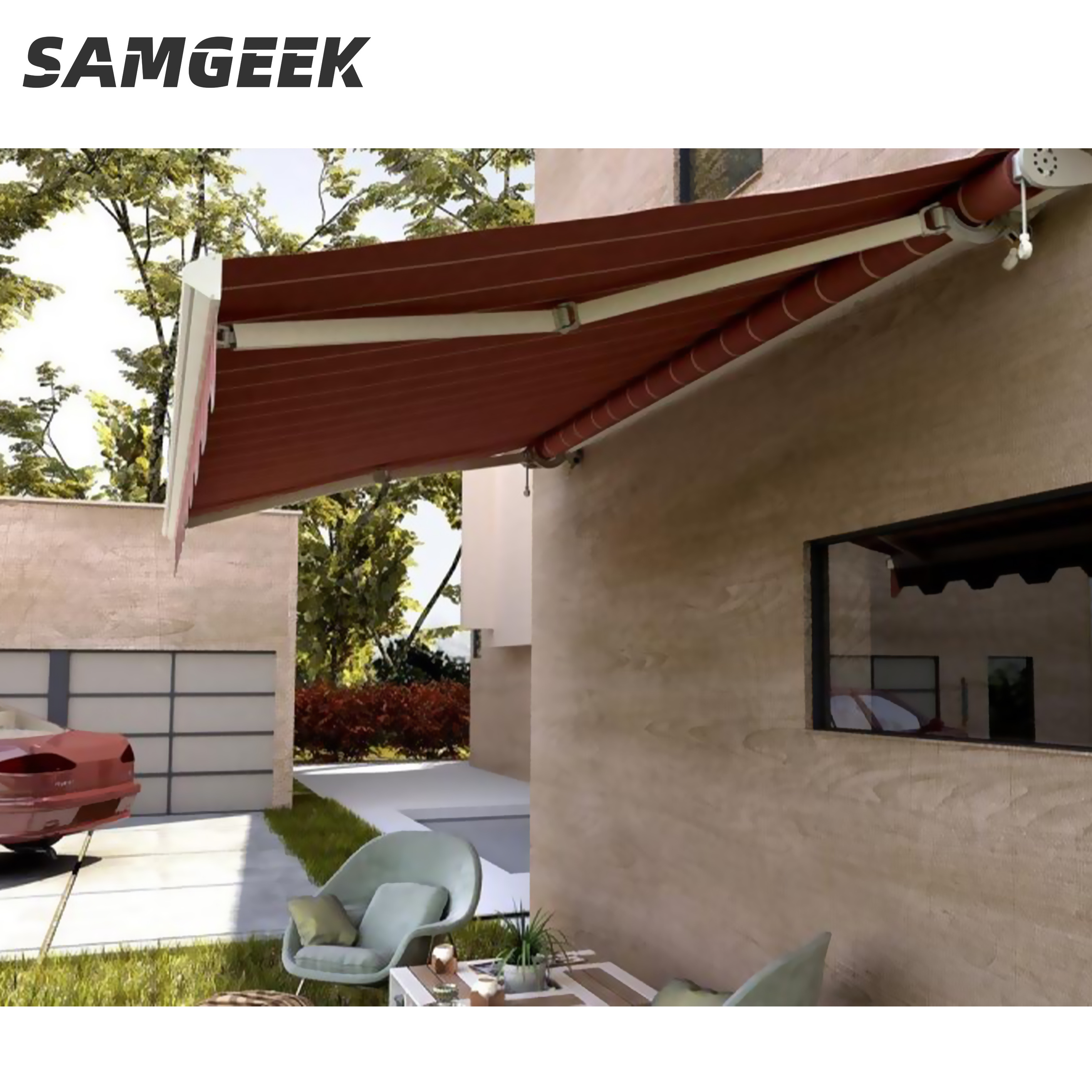 Wholesale High Quality Outdoor Aluminum Folding Arm Electric Retractable Cassette Awnings