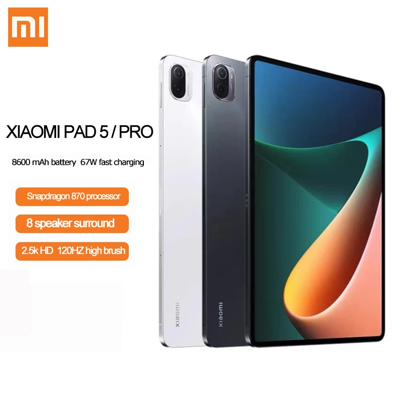 Xiaomi Tablet 5 Pro 11 Inch 2.5K 120Hz LCD Screen Snapdragon 870 Octa Core Tablet Pc 6GB 128GB 8600mAh Battery Android 11 Mi Pad